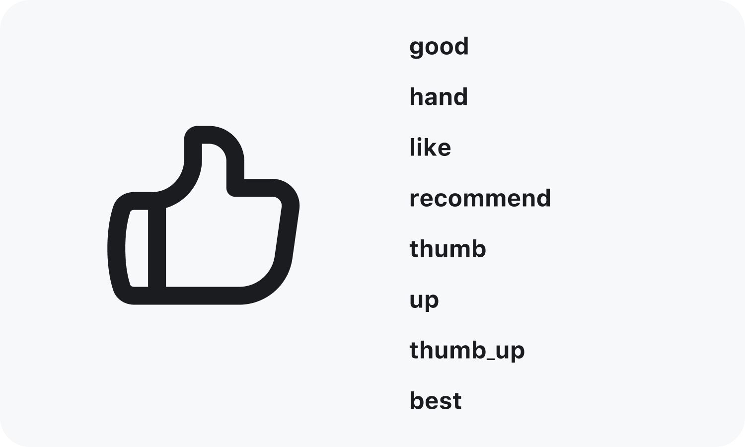 Metadata를 이용해 쉽게 아이콘을 찾을 수 있습니다.